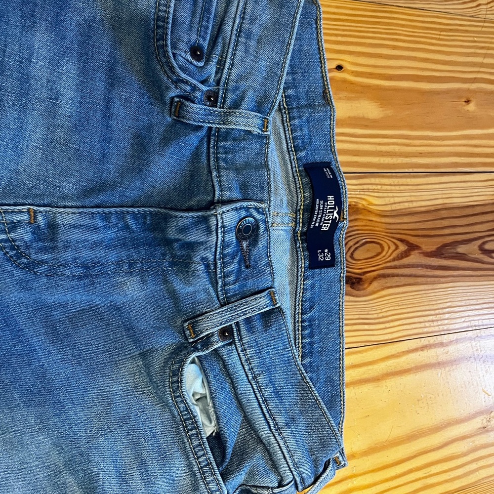 Blue Slim Straight Jeans with Medium Wash - Picture 2 of 3